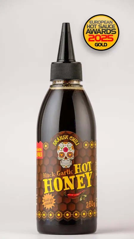 Skånsk - Swedish Black Garlic Hot Honey ORIGINAL HEAT - (Heat Level 5)